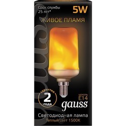 Лампочка Gauss LED T65 5W 1500K E14 157401105