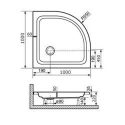 Душевой поддон RGW Style-PL 80x80x22