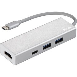 Картридер/USB-хаб Hama USB-3.1 Type-C Hub 1:3 Aluminium