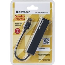 Картридер/USB-хаб Defender Quadro Express