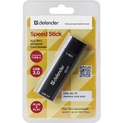 Картридер/USB-хаб Defender Speed Stick