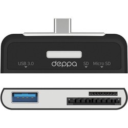 Картридер/USB-хаб Deppa 73117