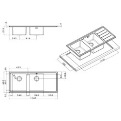 Кухонная мойка APELL Linear Plus LNP1162FL