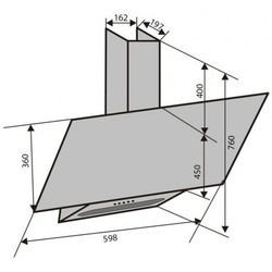 Вытяжка VENTOLUX Mirror 60 BK 750 PB