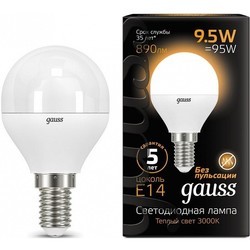 Лампочка Gauss LED G45 9.5W 3000K E14 105101110