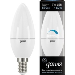 Лампочка Gauss LED C35 7W 4100K E14 103101207-D