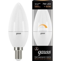 Лампочка Gauss LED C35 7W 4100K E14 103101207-D