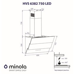 Вытяжка Minola HVS 6382 BL 750 LED