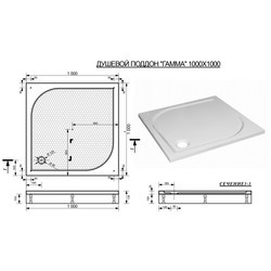 Душевой поддон Estet Gamma 100x100