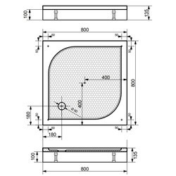 Душевой поддон Estet Gamma 100x100