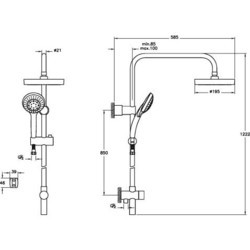 Душевая система Vitra System Rain A45598EXP