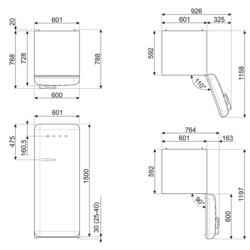 Холодильник Smeg FAB28RWH3