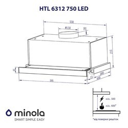 Вытяжка Minola HTL 6312 WH 750 LED