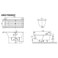 Ванна Villeroy & Boch Squaro Slim 170x75