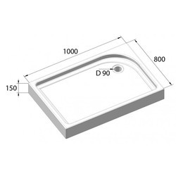 Душевой поддон BelBagno Tray 100x80 R