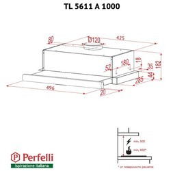 Вытяжка Perfelli TL 5611 A 1000 W