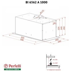 Вытяжка Perfelli BI 6562 A 1000 BL LED Glass