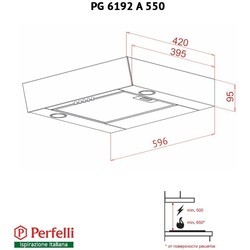 Вытяжка Perfelli PG 6192 A 550 W LED GLASS