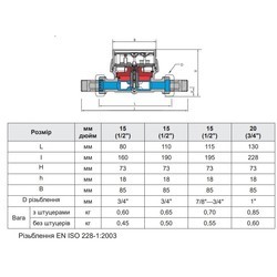 Счетчик воды BMeters GSD8 1/2 HW 1.5 80