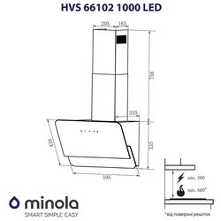 Вытяжка Minola HVS 66102 BL 1000 LED