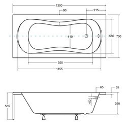 Ванна Besco Aria Plus 130x70