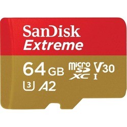 Карта памяти SanDisk Extreme V30 A2 microSDXC UHS-I U3 64Gb