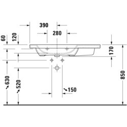 Умывальник Duravit DuraStyle 232510