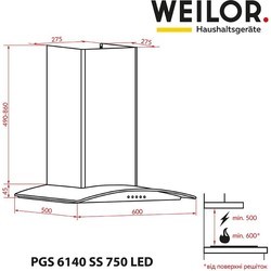 Вытяжка Weilor PGS 6140 SS 750 LED
