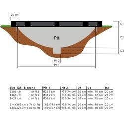 Батут Exit Elegant Ground 8x14ft Safety Net Economy