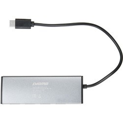 Картридер/USB-хаб Digma HUB-4U2.0-UC (черный)