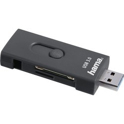 Картридер/USB-хаб Hama USB 3.1 Type C + USB 3.0 Type A OTG Card Reader (серый)