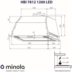 Вытяжка Minola HBI 7812 BL 1200 LED