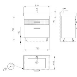 Тумба под умывальник SANWERK Sierra 80