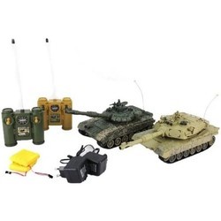 Танк на радиоуправлении Plamennyj Motor Battle Tank T-90&Abrams M1A2 1:28