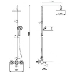 Душевая система Q-tap Liberty 140-210