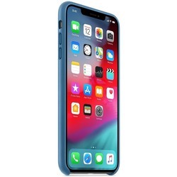 Чехол Apple Leather Case for iPhone XS Max (синий)