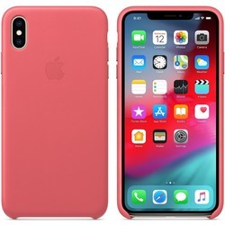 Чехол Apple Leather Case for iPhone XS Max (красный)