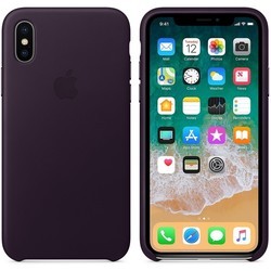 Чехол Apple Leather Case for iPhone X/XS (коричневый)