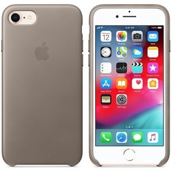 Чехол Apple Leather Case for iPhone 7/8 (серебристый)