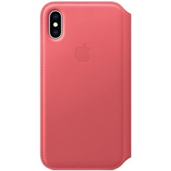 Чехол Apple Leather Folio for iPhone X/XS (песочный)