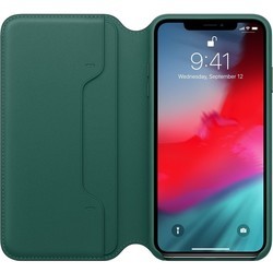 Чехол Apple Leather Folio for iPhone XS Max (черный)