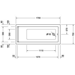 Ванна Duravit Starck 160x70 rectangular