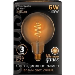 Лампочка Gauss LED G120 6W 2400K E27 158802008