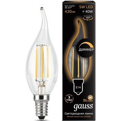 Лампочка Gauss LED CA35 5W 2700K E14 104801105-D