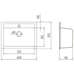 Кухонная мойка ORIVEL Quadro 60 (белый)