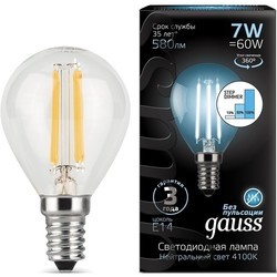 Лампочка Gauss LED G45 7W 4100K E14 105801207-S