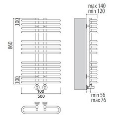 Полотенцесушитель Terminus Sahara P 500x860