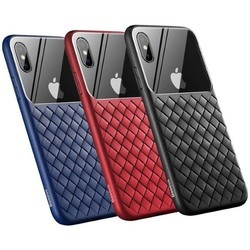 Чехол BASEUS Glass And Weaving Case for iPhone X/Xs (синий)