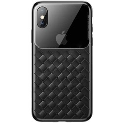 Чехол BASEUS Glass And Weaving Case for iPhone Xs Max (черный)
