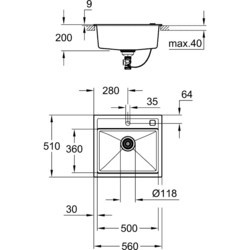 Кухонная мойка Grohe K700 31651 (серый)